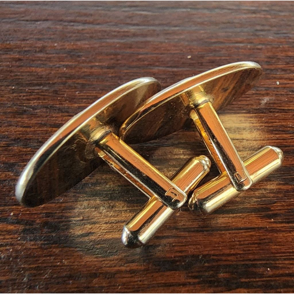 Vintage Cuff Links Hickok Gold Tone Black Scroll. - Picture 3 of 6